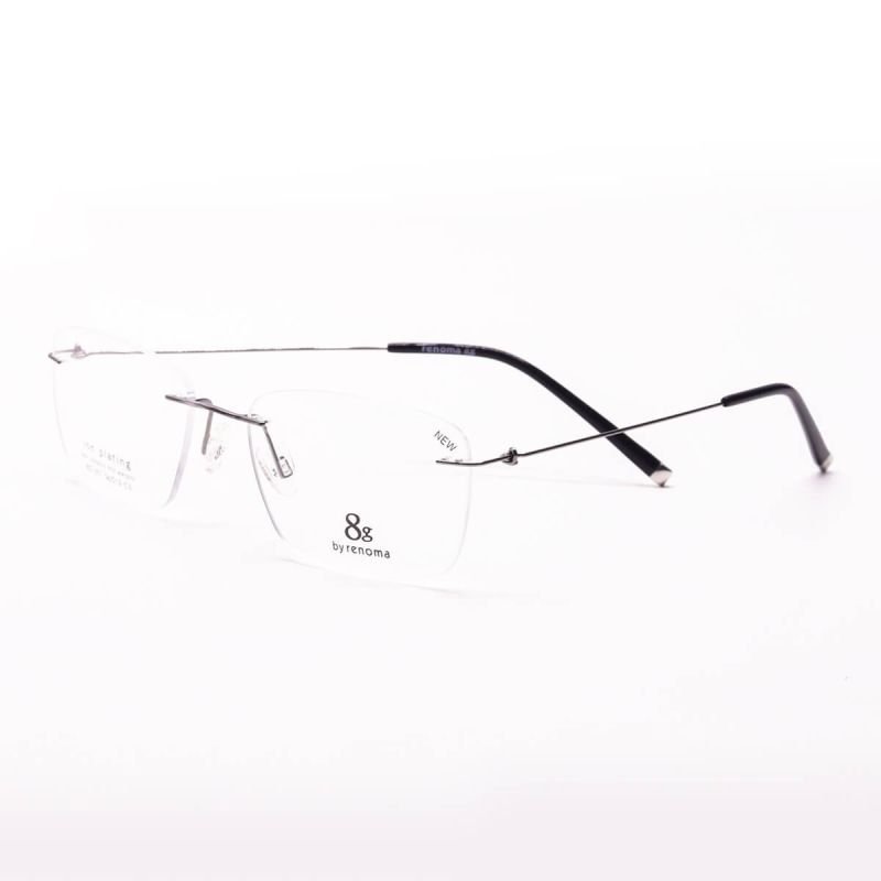 Armação de Óculos 8G 001 Masculino 56x19x145 em Aço Cirúrgico
