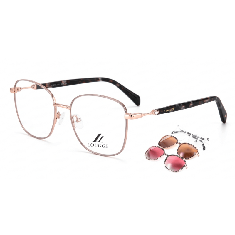 Armação de Óculos Lougge Clip On LGC 1223 Feminino 54x17x142